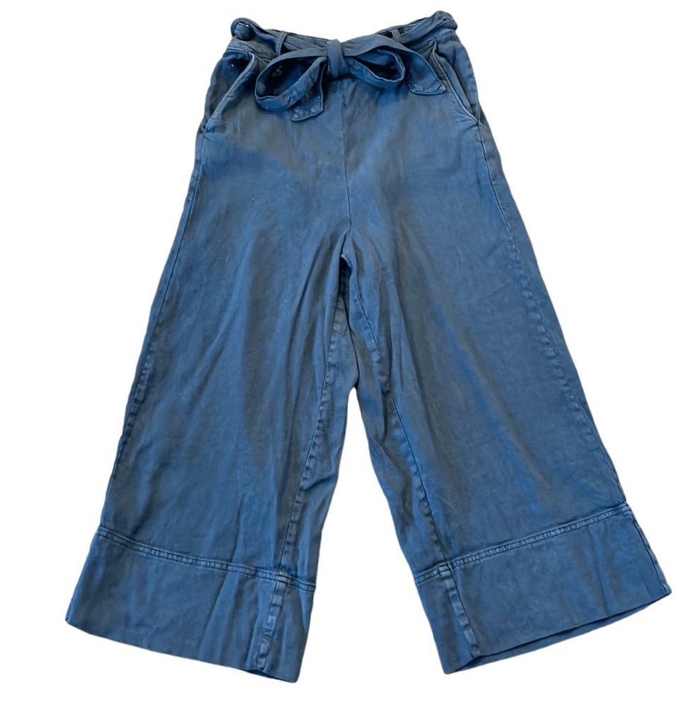 Charcoal linen blend high-rise crop pant in size small