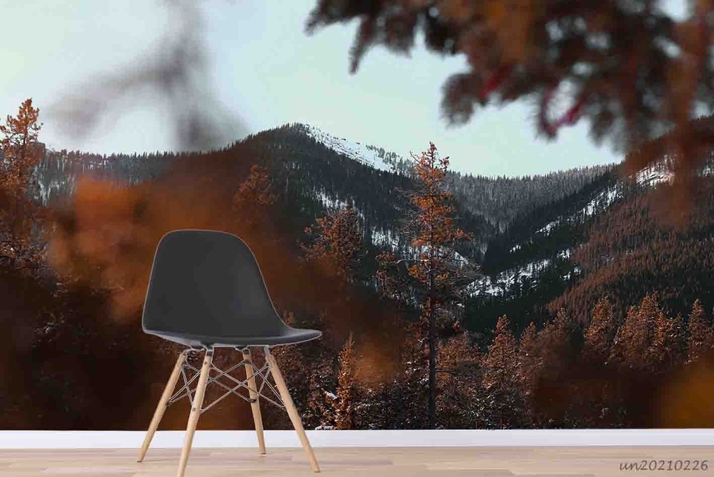 3D Mountain Forest Winter Landscape Wall Murals Wallpaper Murals Wall Sticker