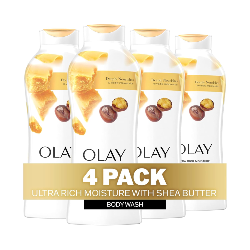 Women's Ultra Moisture Shea Butter Body Wash 4pk 22oz Hydrating Paraben-Free