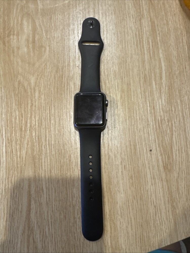 Apple Watch Series 3 38mm Space Gray Aluminum Case Black Sport Band Cellular