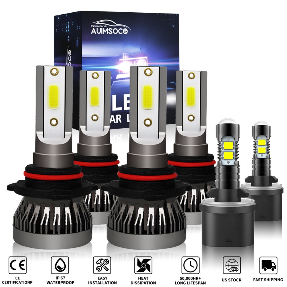 For Chevy Suburban Tahoe 2000-2006 2-Side LED Headlight Hi Lo Beam+Fog Light Kit