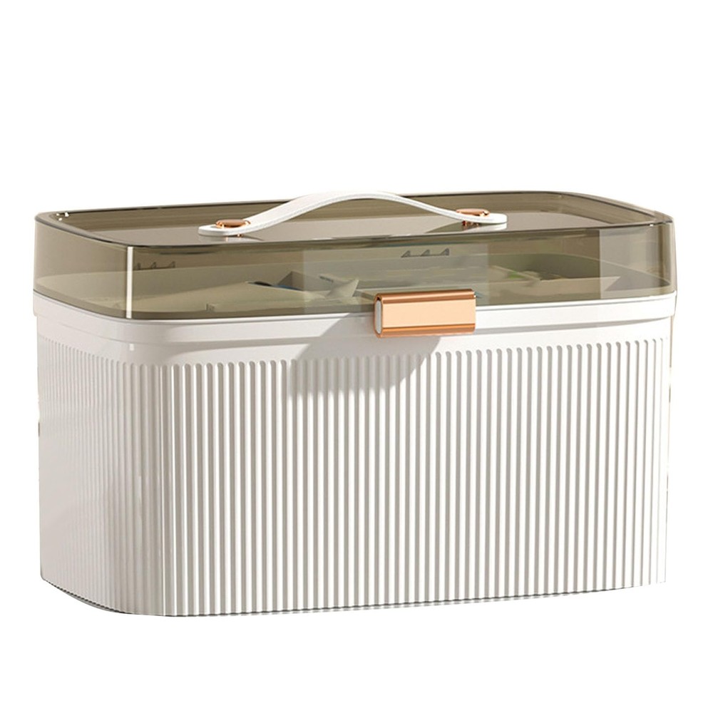 Medicine Box, First Aid Case Portable PP Material Transparent Security Lock S...