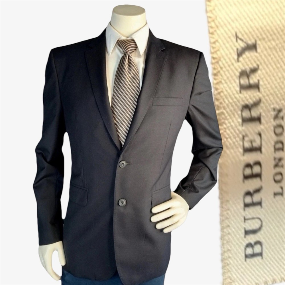 Burberry London Blazer Men 42R Wool Single Breasted Designer Jacket Italy Made