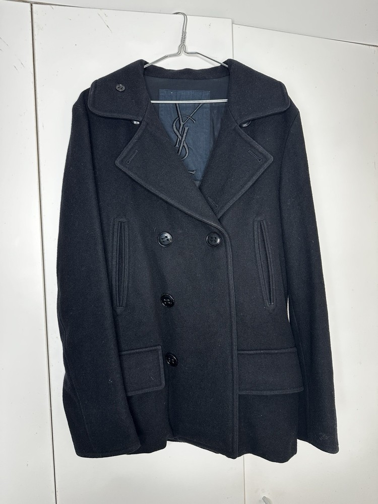 Yves Saint Laurent Classic Wool Pea Coat for Men