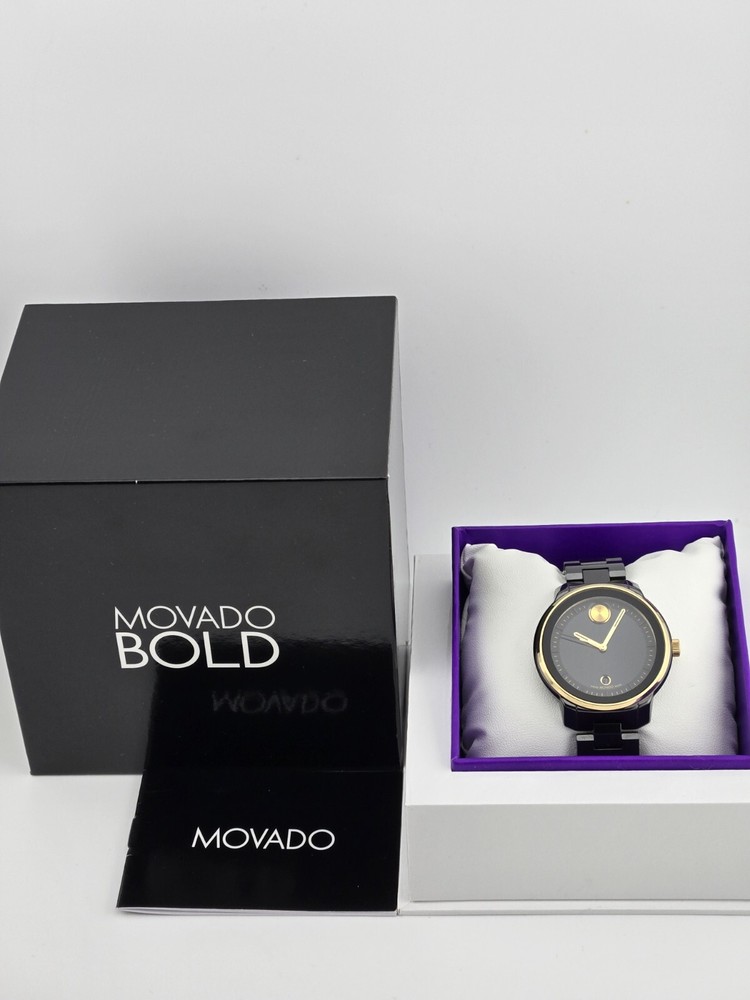 Movado Bold Verso Black Ceramic Watch for Women - 3600936
