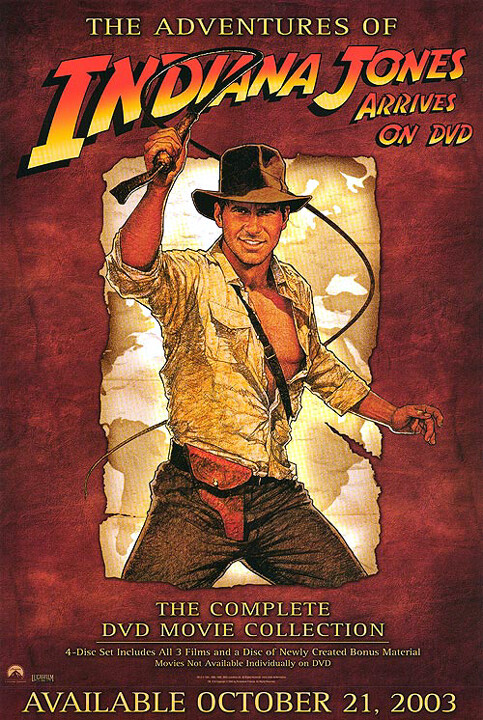 The Adventures of Indiana Jones (2003) original DVD poster - s-sided - rolled