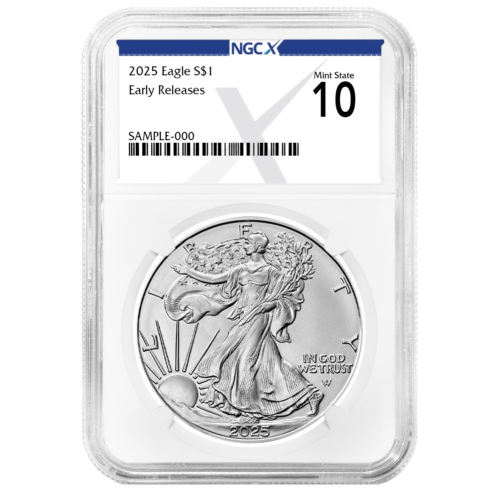 2025 $1 1-oz American Silver Eagle NGCX MS10 ER X Label
