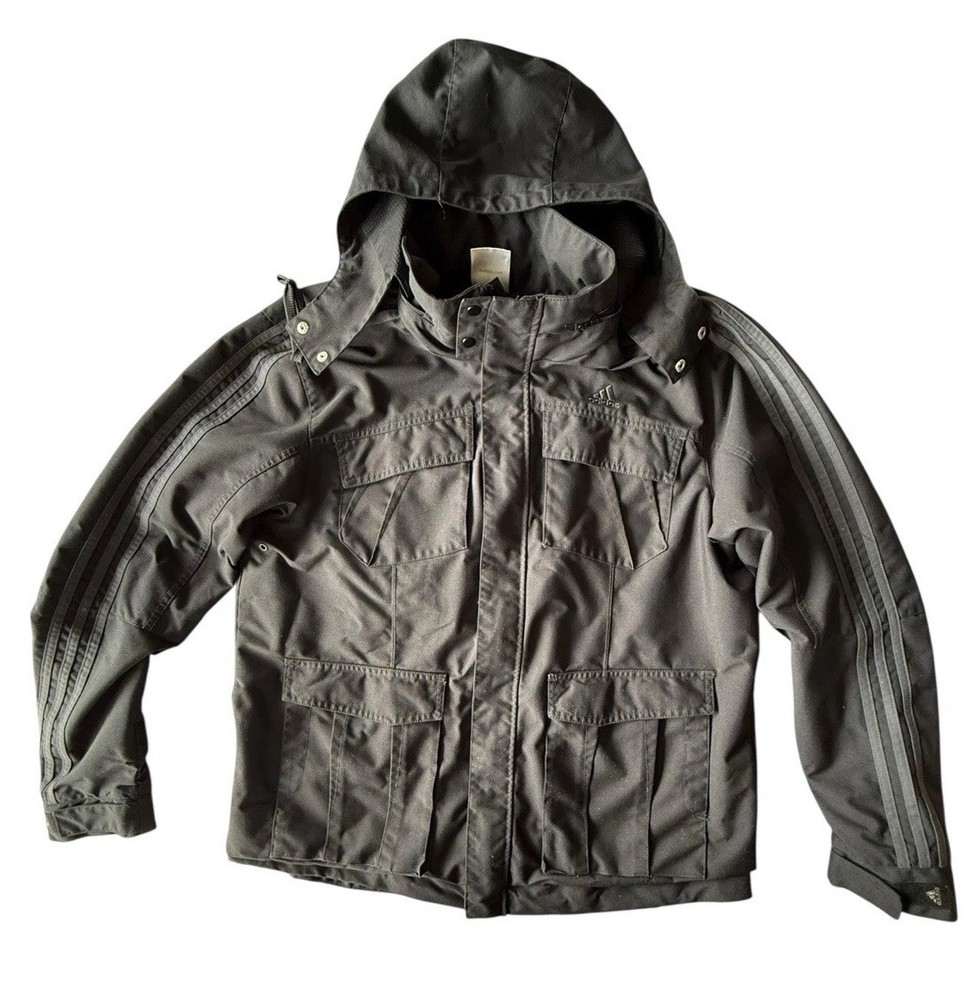 adidas Military Style Field Jacket Chore Coat Utility Men’s Large Black