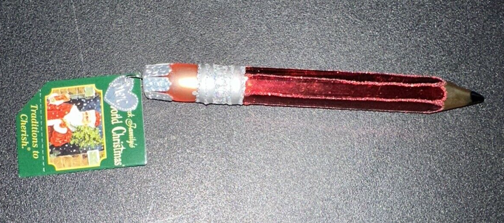 Old World Christmas-Pencil Red-tag-No box 4 3/4