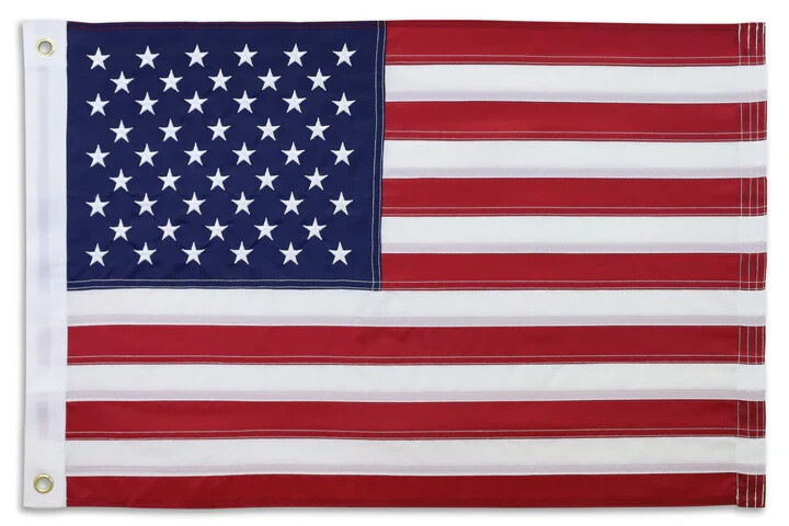 USA 18x27in Grommeted Embroidered Flag for Outdoor & Indoor Display