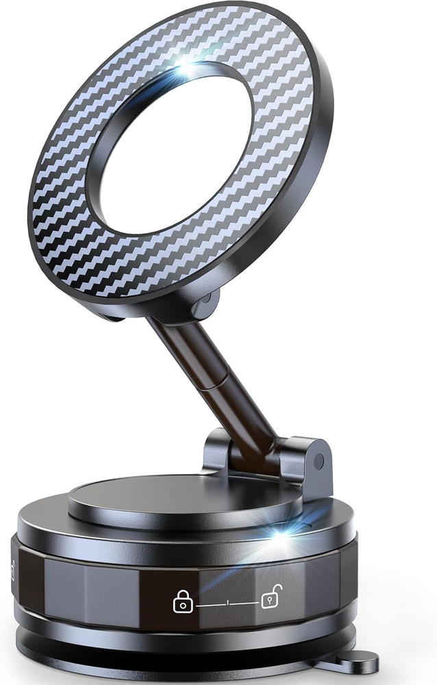 Vacuum Magnetic Car Phone Holder for Mag-Safe [89+LBS Suction & 3200Gf Magnetic]