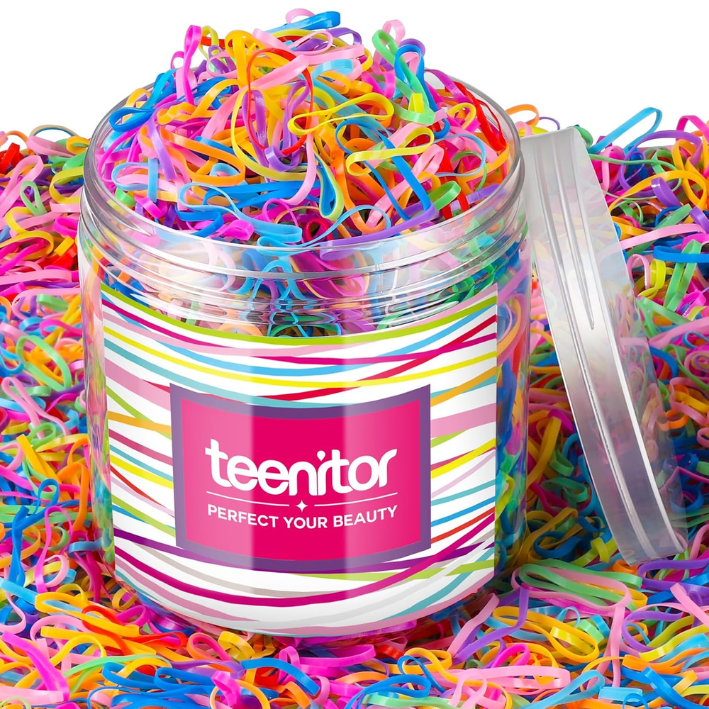 Teenitor Color Elastic Hair Bands, Hair Ties,2000Pcs Multi Color Hair Holder Hai