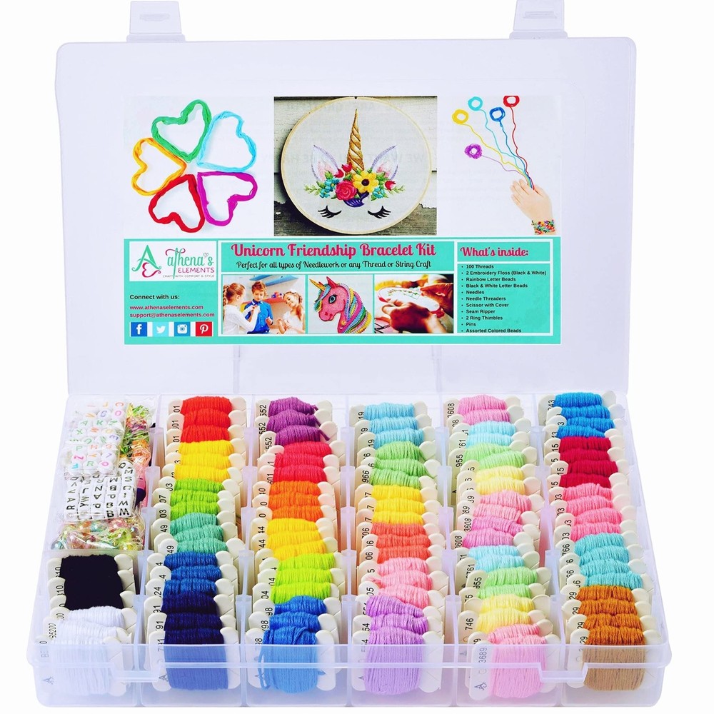 Athena's Elements Embroidery Floss Friendship Bracelet String Kit - 276pcs Th...