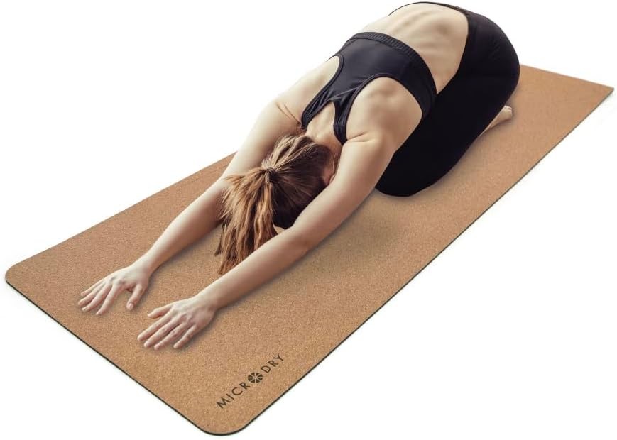 Non-Slip Cork Yoga Mat for Home Workouts & Pilates 72-Inch