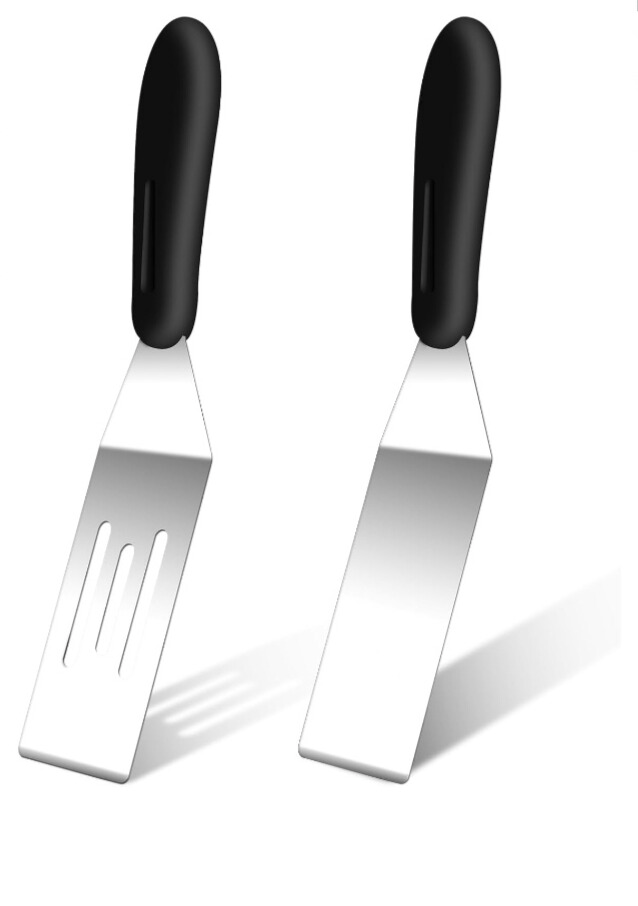 Stainless Steel Mini Spatula Set 2PCS Metal Turner for Eggs, Pancakes & Desserts