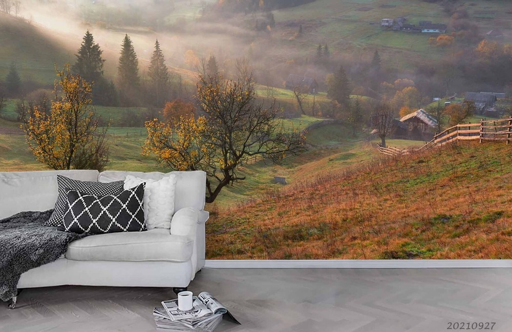 3D Mountains Tree Nature Scenery Wall Murals Wallpaper Murals Wall Sticker