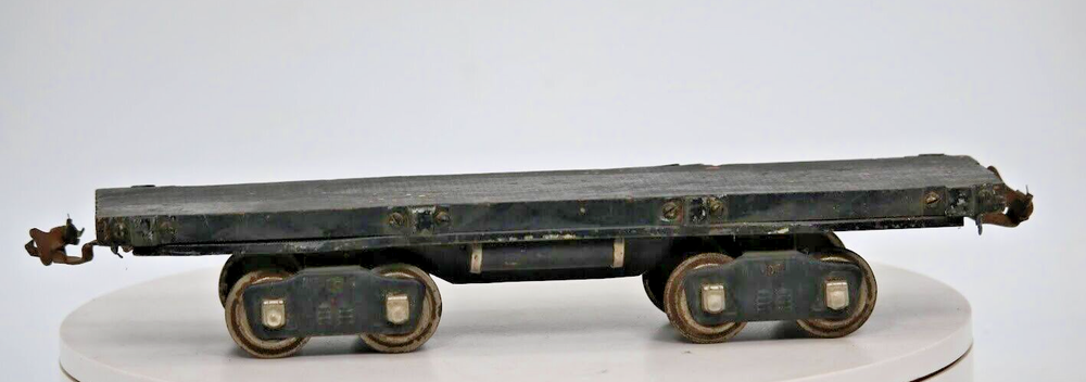 Prewar Standard Gauge Custom Wooden Black Flat Car Model Train