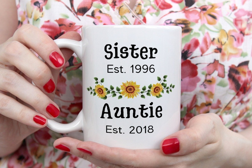 Sister To Aunt Mug Pregnancy Announcement Auntie Christmas Gift Baby