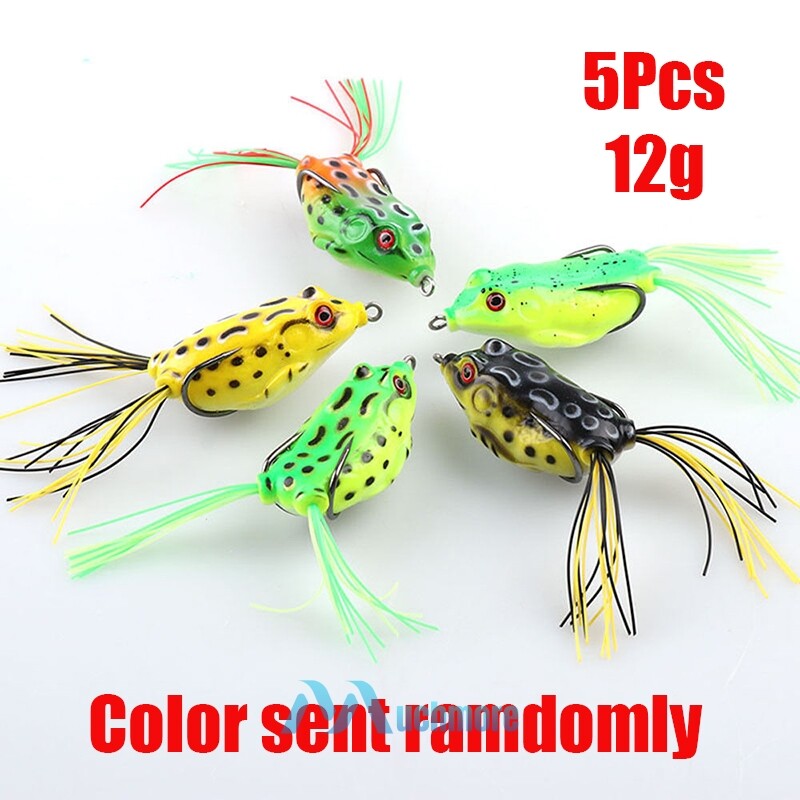5X Topwater Frog Lures for Bass Fishing 5.5cm Crankbait Tackle