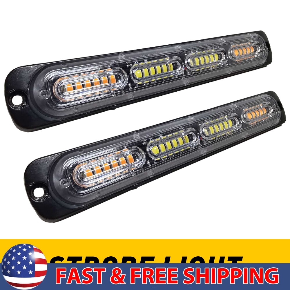 Yellow /White Car Truck  Warn Hazard Flash Strobe Bar Light 24-3030 SMD