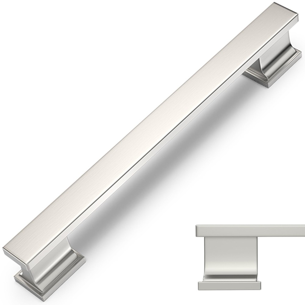 10 Pack 5 Inch Brushed Satin Nickel Cabinet Handles for Kitchen Drawers