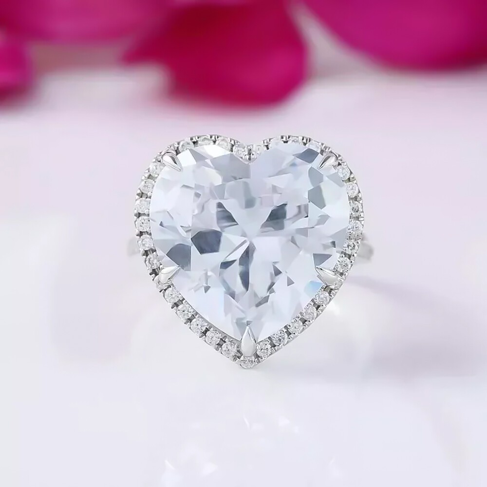 6.70 Ct Certified Heart Cut Solitaire White Solitaire Diamond 925 Silver Ring
