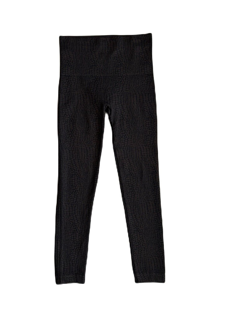 Spanx Women's Look at Me Now Seamless Leggings in Brown Black Snake Croc Print