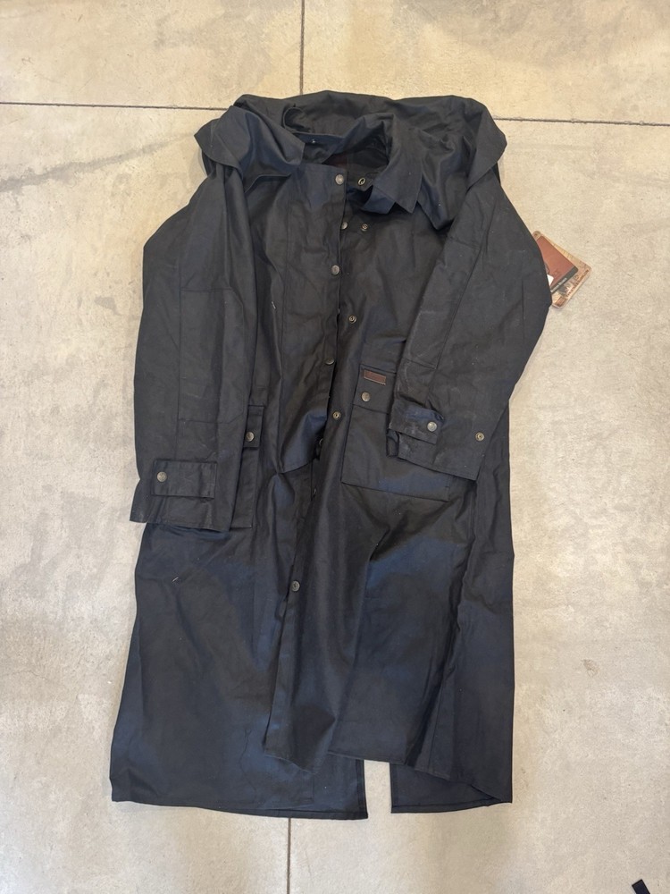 Outback Trading Co Mens Oilskin Duster Trench Coat Style 2052 Size M