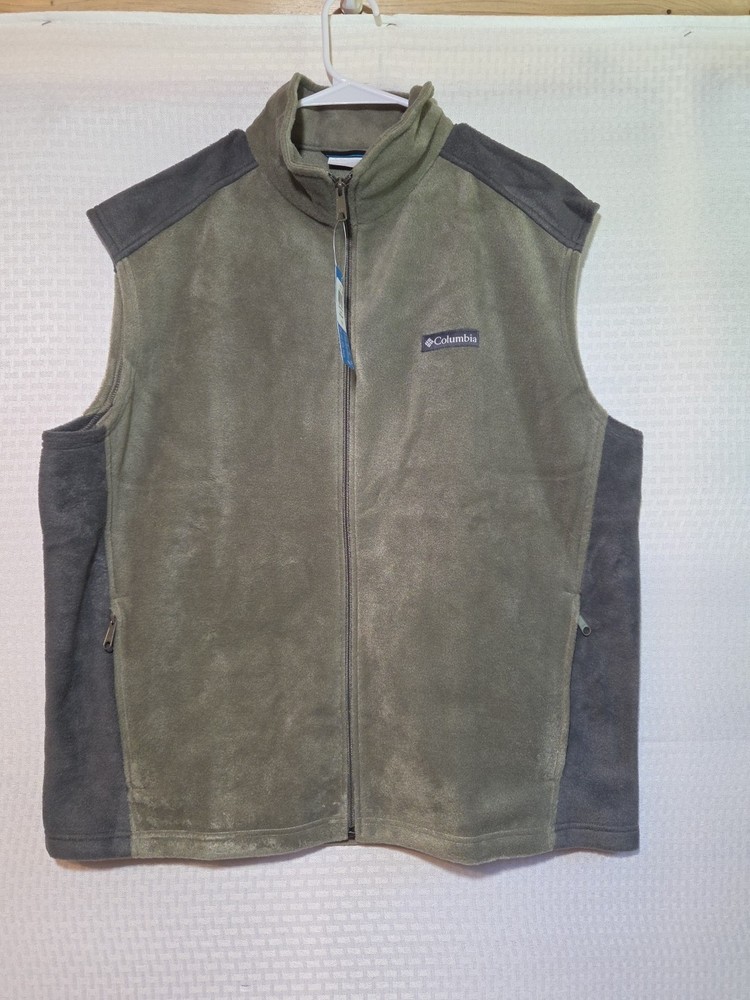 Columbia Men's XL Mountain Fleece Vest Two Tone Gray with Pockets NWT