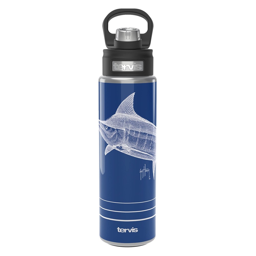 Guy Harvey Ink Marlin Triple Walled Insulated Tumbler Travel Cup Keeps Drinks...