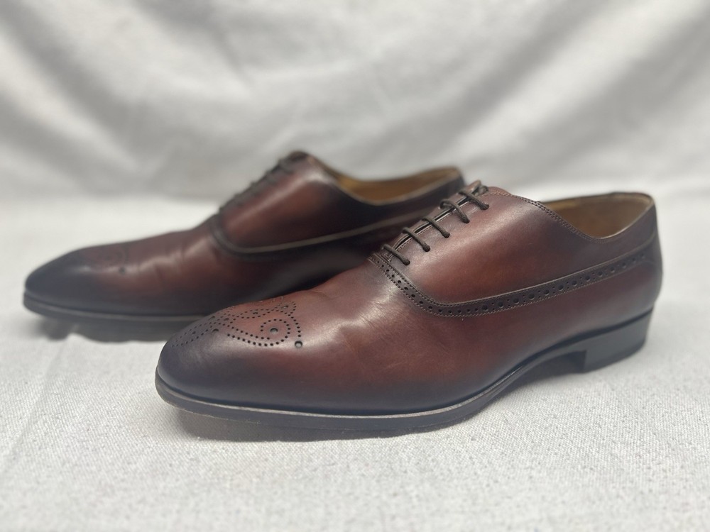 Magnanni Manolo Cognac Leather Lace Up Dress Oxford Shoes size 10 US (20518)