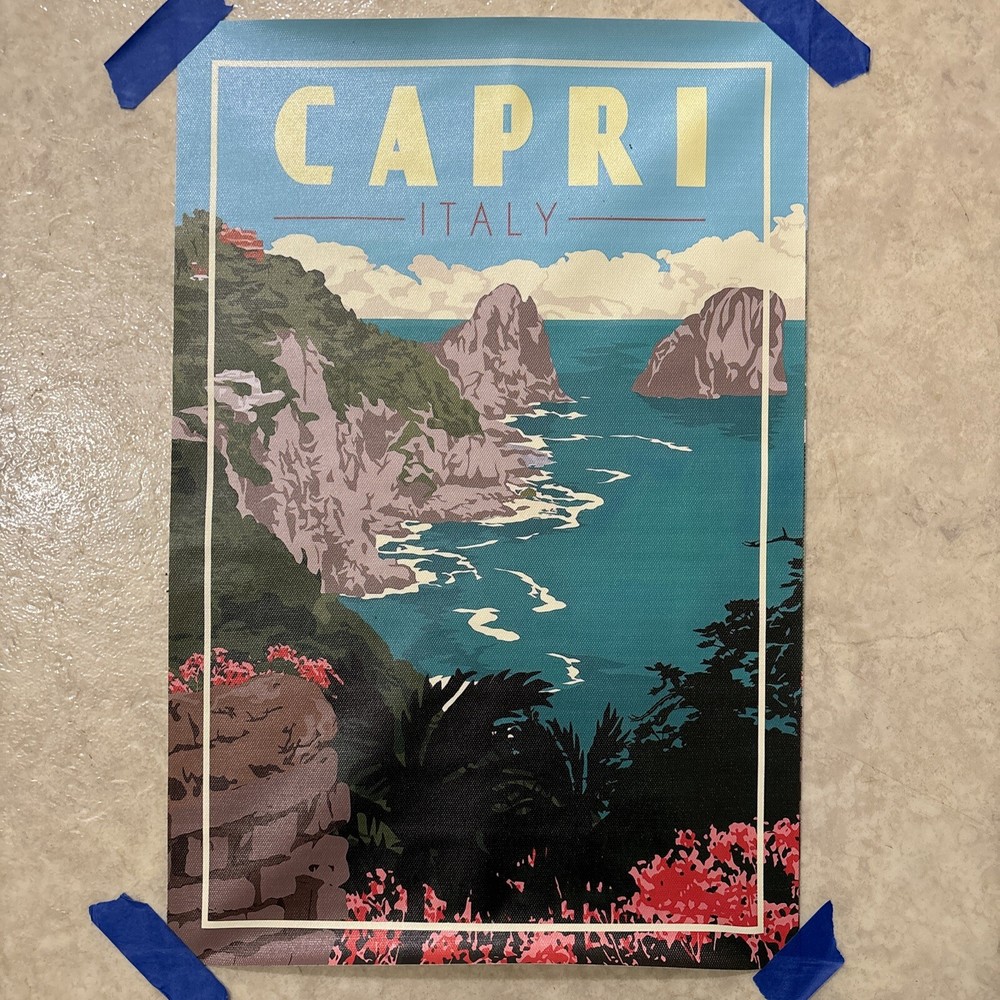 Capri Italy Vintage Style Travel ✅ Wall Art Canvas Poster Print ✅ 12x18 inch