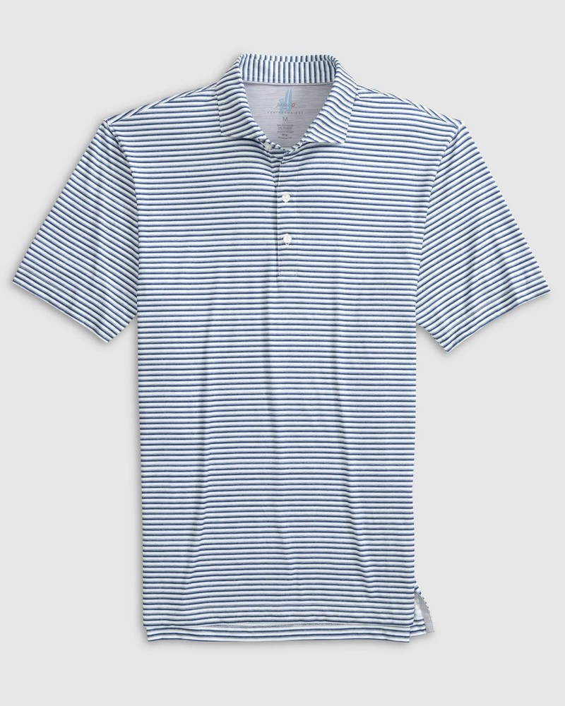 johnnie-O Warwick Striped Featherweight Performance Polo Seal Size L