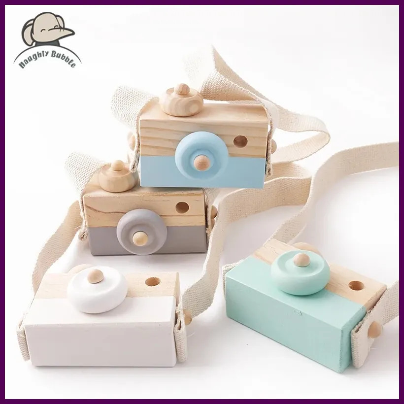 Wooden Montessori Baby Camera Toy Pendant Block for Toddlers  