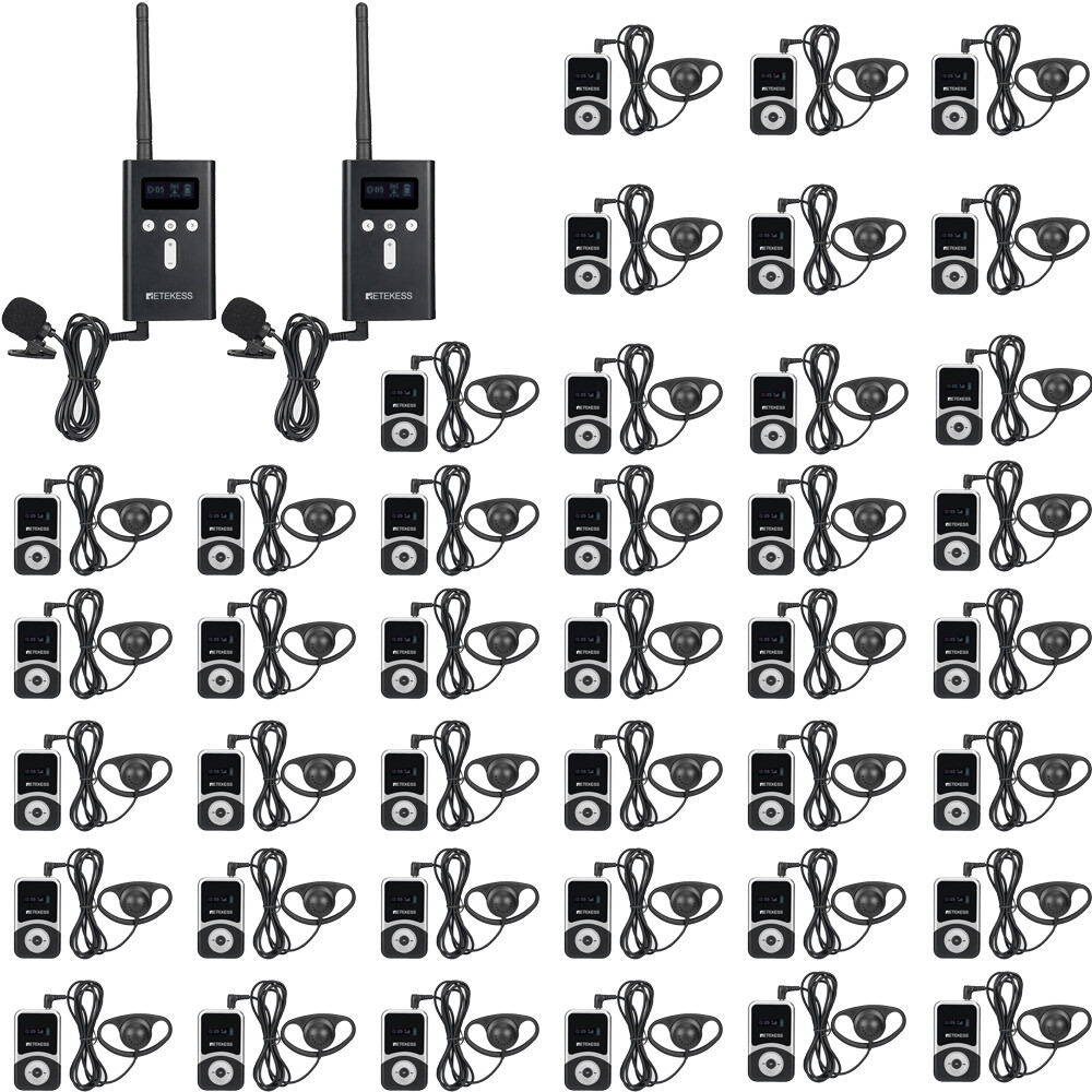 Retekess Wireless Tour Guide Audio System 2transmitter 40Receiver Church lecture