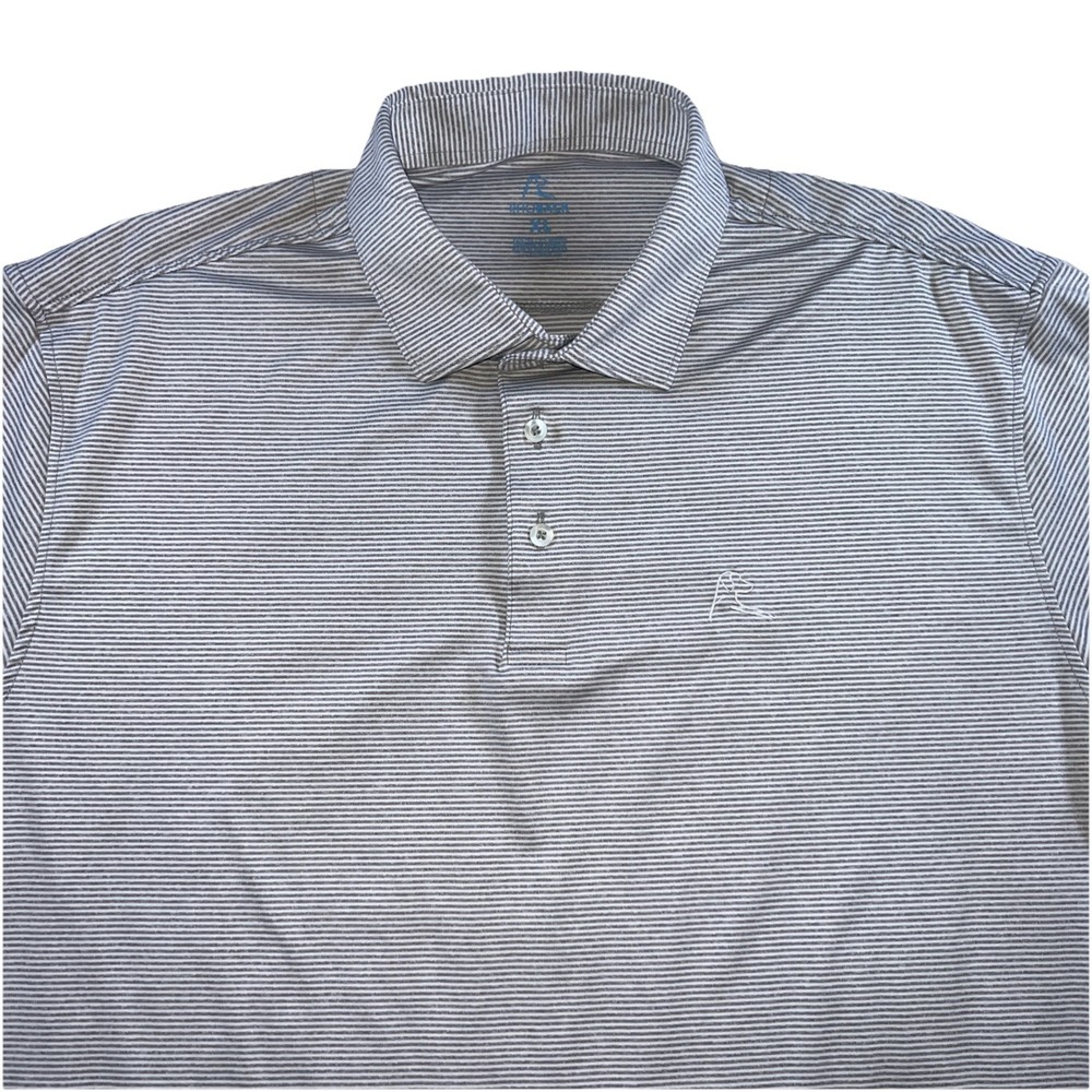 Rhoback Polo Shirt Mens Size XL Gray Ball Boy Performance Stretch Short Sleeve