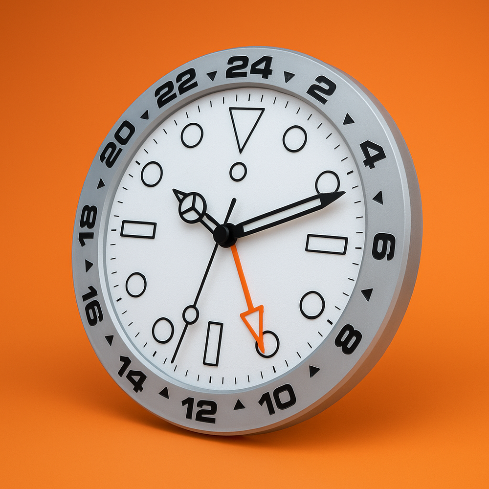 GMT Style Wall Clock – White Dial – 10