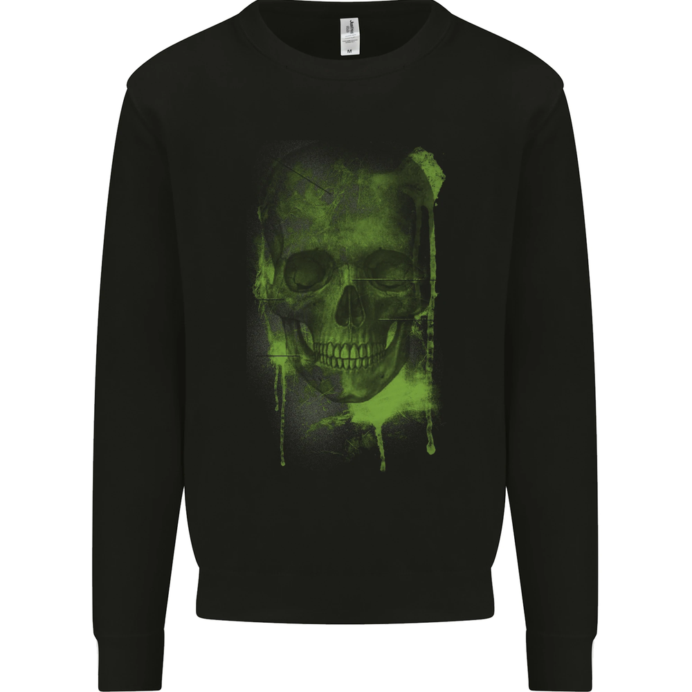 Creepy Green Skull Mens Sweatshirt Jumper