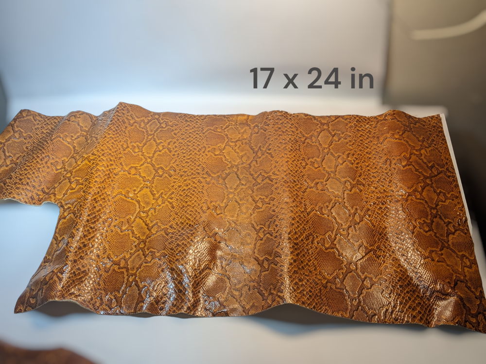 Remnant snakeskin faux leather vinyl crafting patch 17x24 inches WSF