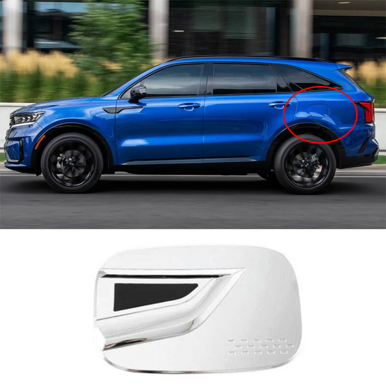 For Kia Sorento 2021-2025 Chrome Car Filler Fuel Door Bezel Gas Tank Cover Trim