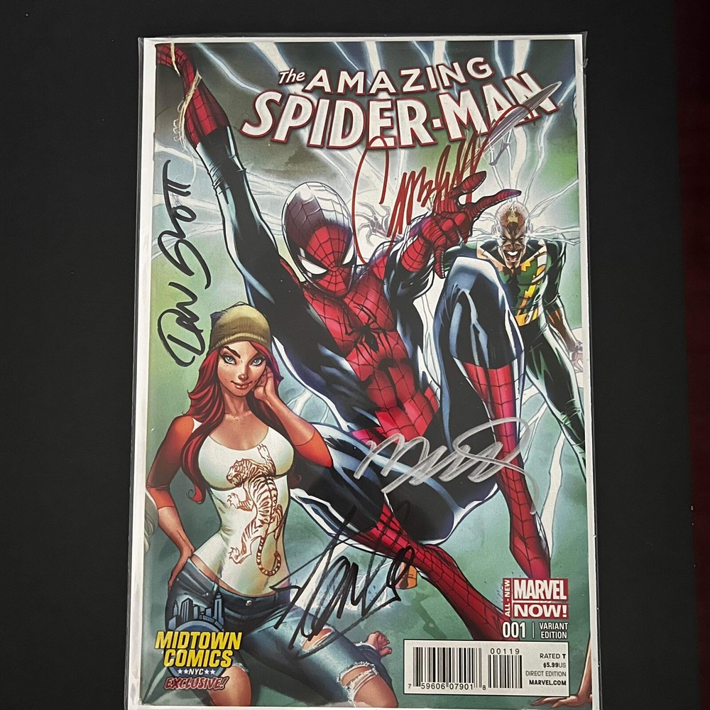 Amazing Spider-Man #1 J Scott Campbell Midtown Variant Stan Lee Quadruple Signed