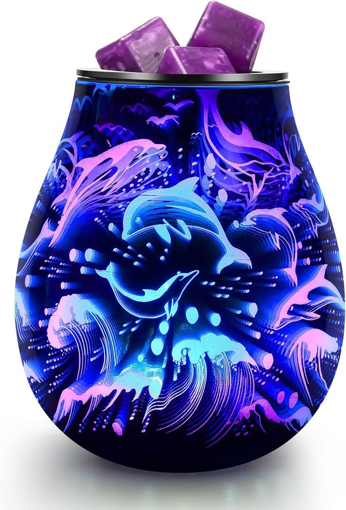 Oil 3D Glass Electric Wax Warmer for Scented Wax with 7 fragrance- Free shipping