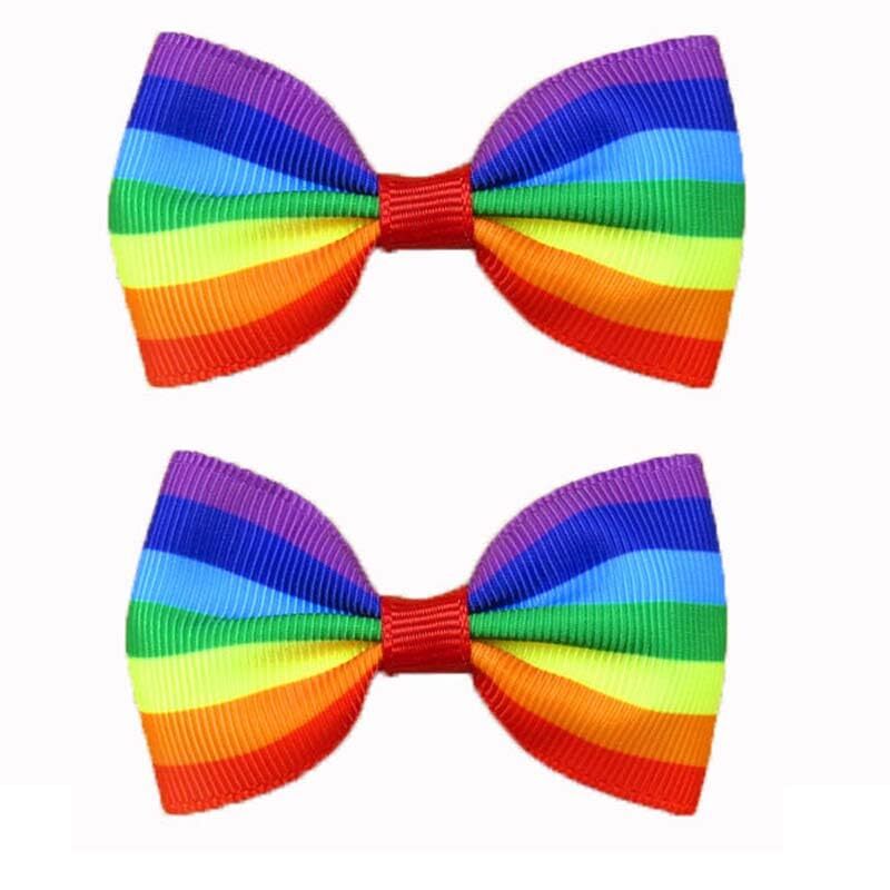 Rainbow Hair Bow Clips for Women Girls Pride Day Colorful Hair Accessories-image
