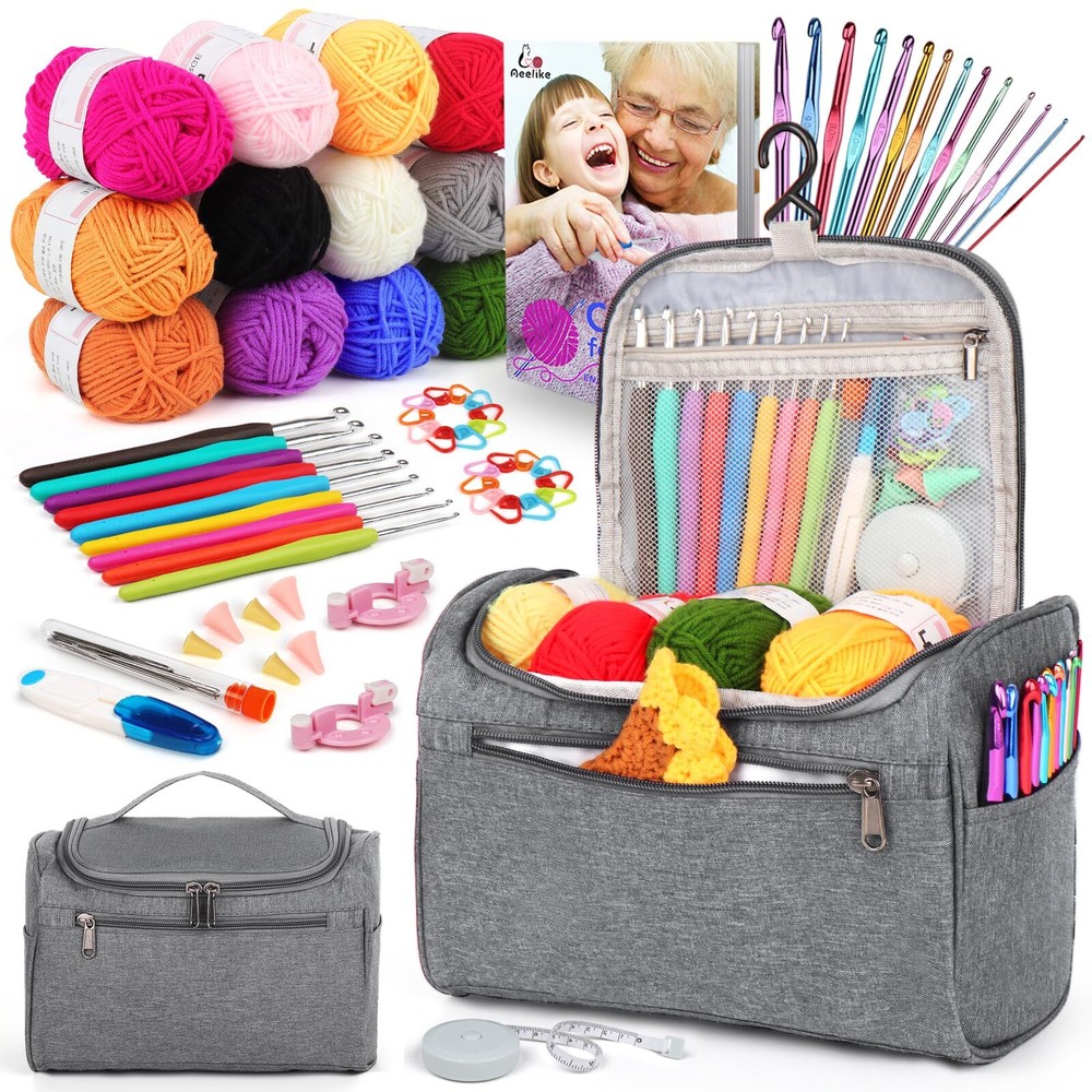 Aeelike Crochet Kit for Beginners Young and Old First Crochet Kit for Adults