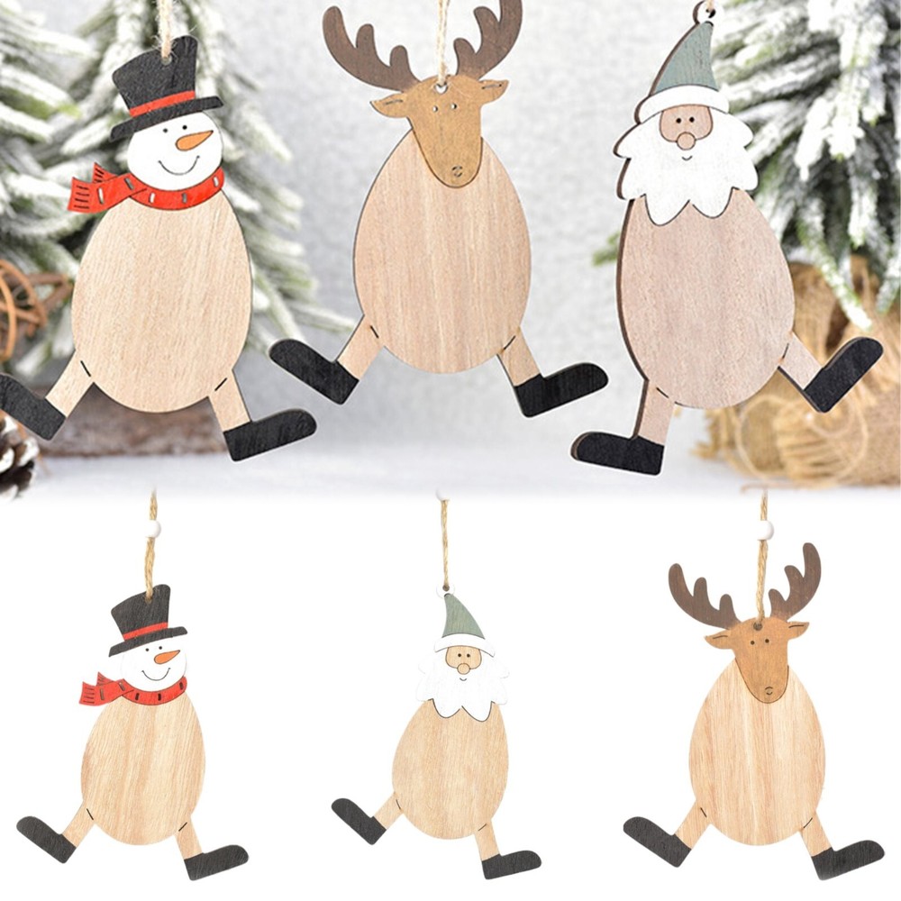 Santa Pendant Christmas Decorations Snowman Hanging Decorate Reindeer Ornaments