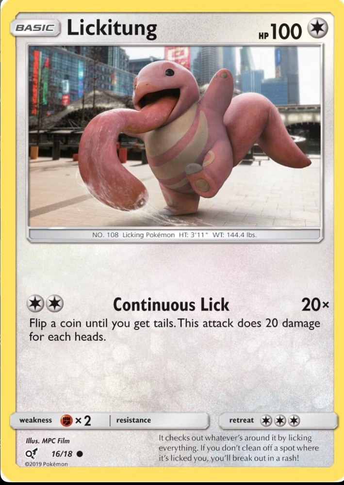 Lickitung 16/18 Holo - Pokémon TCG Detective Pikachu Movie