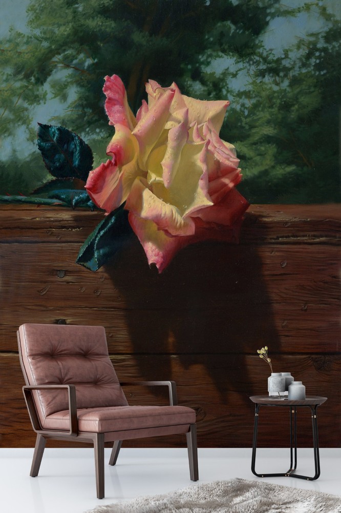 3D Pink Rose Plant Close-up Wall Murals Wallpaper Murals Wall Sticker