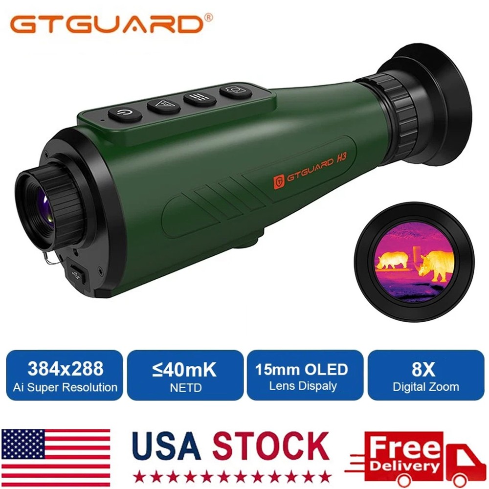 Thermal Imaging Monocular Ai 384x288 8x Zoom 15mm OLED Focal Lens Night Vision