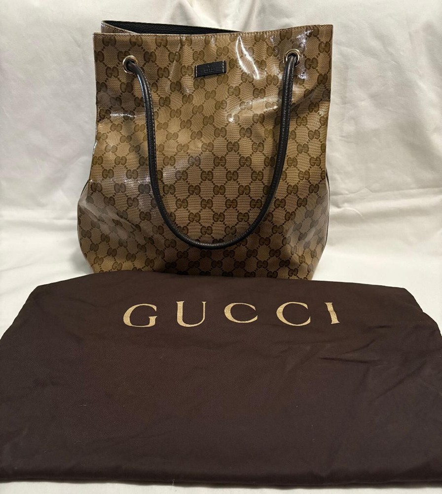 Gucci GG Guccissima Woven Gifford Tote Bag with Crystal Canvas