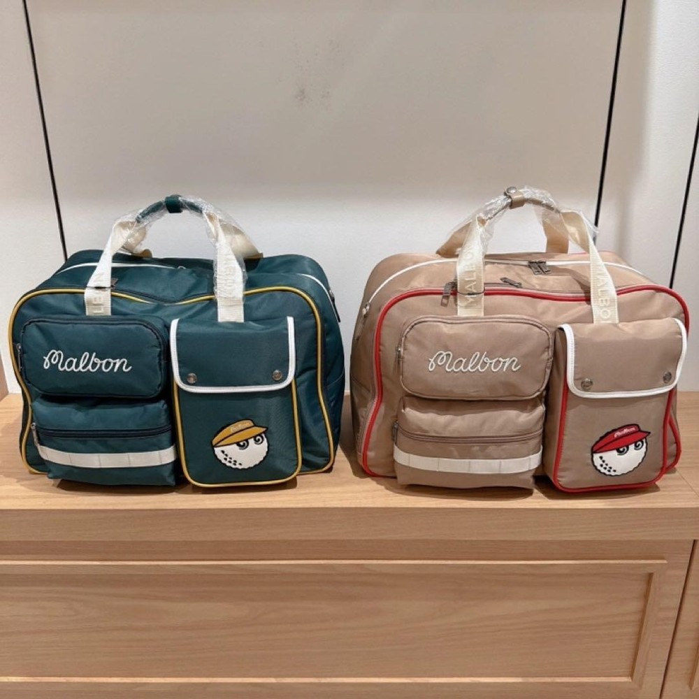 2025 Malbon Golf Boston Shoulder Bag 2-Way Design Green or Beige